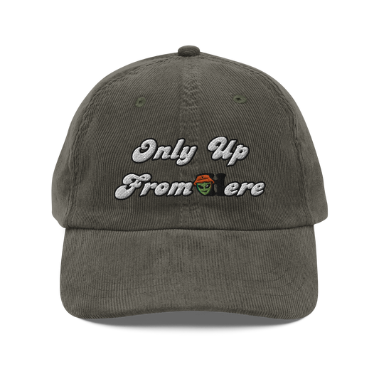 ONLY UP FROM HERE CORDUROY DAD HAT (OLIVE)